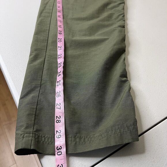 Vintage Catalina Track Pants Womens Medium Green Nylon Belted Side Stripe Y2K - Picture 11 of 11